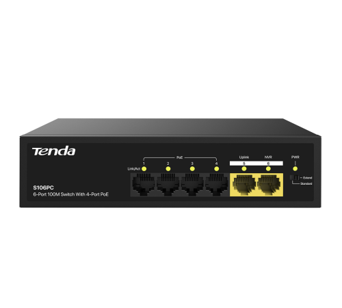 Коммутатор Tenda S106PC, черный
