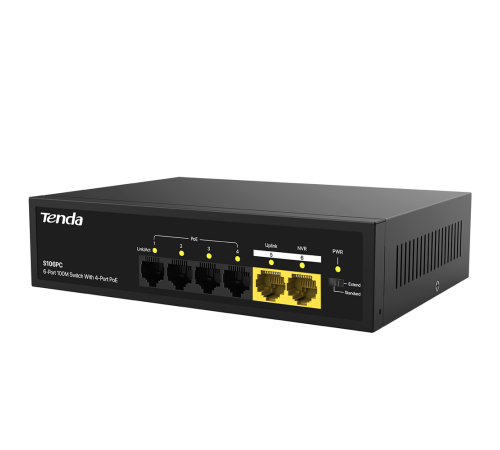 Коммутатор Tenda S106PC, черный