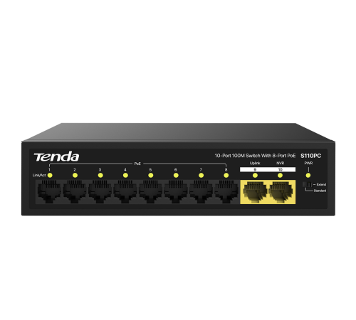 Коммутатор Tenda S110PC, черный