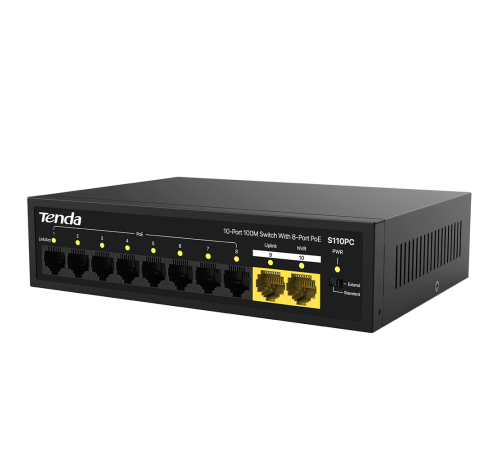 Коммутатор Tenda S110PC, черный