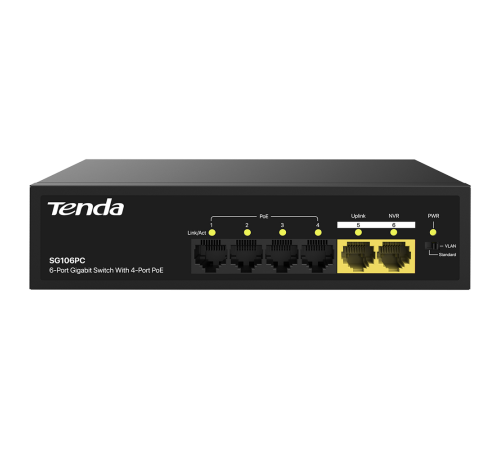 Коммутатор Tenda SG106PC, черный