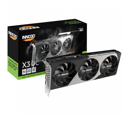 Видеокарта INNO3D RTX5070Ti X3 OC 16GB, GDDR7/256-bit