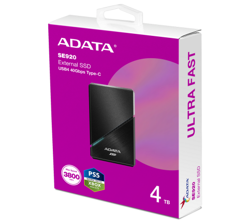 Внешний накопитель SSD 4TB ADATA SE920б USB 4.0, черный