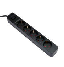 Сетевой фильтр Гарнизон EPS-5-B-5, 5 розеток, 5 м, черный