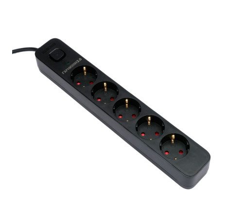 Сетевой фильтр Гарнизон EPS-5-B-5, 5 розеток, 5 м, черный