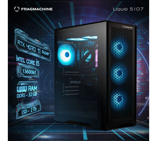 Персональный компьютер игровой FragMachine Liquid  5107 Intel i5-13600KF/DDR5 32GB/SSD 2Tb/RTX 4070Ti Super
