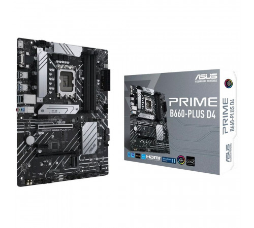 Материнская плата ASUS PRIME B660-PLUS D4 LGA 1700 ATX 4xDDR4 2xPCIEx16  2xPCIEx1 3xM.2 USB-C DP HDMI VGA 2.5GLAN