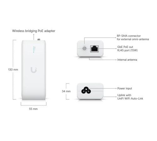 Радиомост Ubiquiti Building-to-Building Bridge, белый