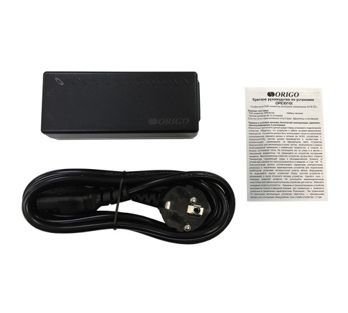 PoE-инжектор ORIGO OPE301GI/30W/A1A, 802.3af/at, 30 Вт, 54В DC, черный