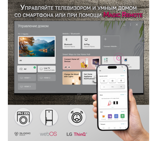 Телевизор LED 43" KTC 43FD-AWMB /FHD/WebOS/1-8Gb/Magic Remote