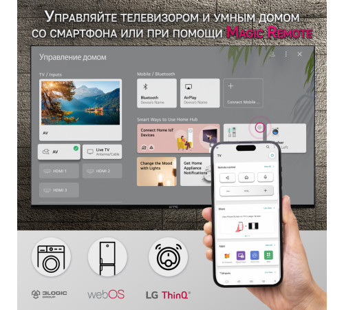 Телевизор LED 55" KTC 55UD-AWMB /UHD/WebOS/1.5-8Gb/Magic Remote