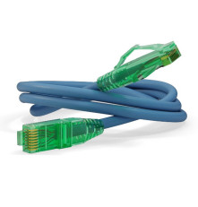 Патч-корд Hyperline U/UTP, Cat.6a, 10G, LSZH, 1 м, синий