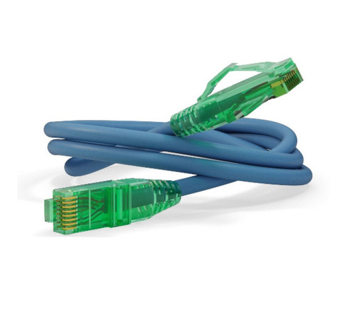 Патч-корд Hyperline U/UTP, Cat.6a, 10G, LSZH, 1 м, синий