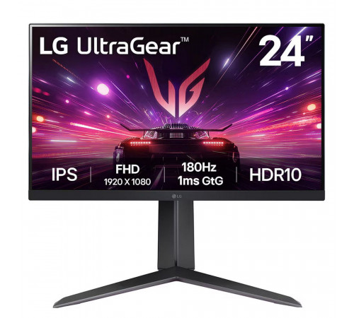 Монитор 23.8" LG 24GS65F-B  IPS, 1920x1080, 180Hz, 1ms, 300сd/m, 1000:1, HDR10 | HDMI(2.0), DP(1.4) | HAS, Pivot, Swivel, ExPSU, Vesa 100, Black