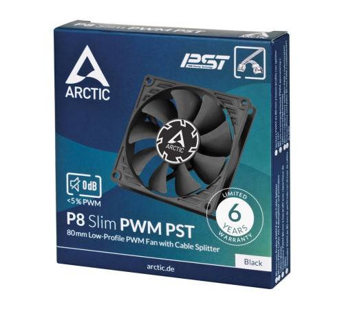 Вентилятор для корпуса ARCTIC P8 SLIM PWM PST, черный