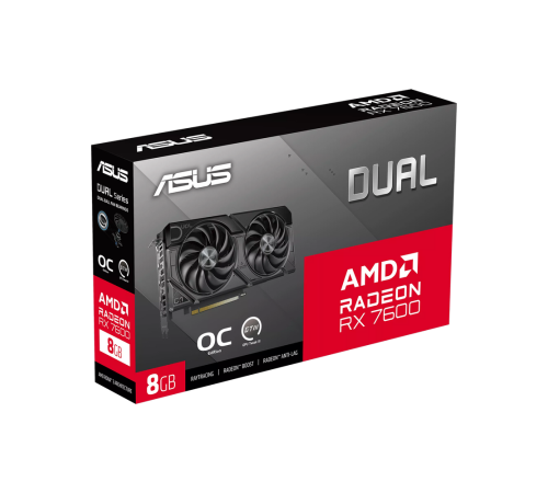 Видеокарта ASUS DUAL-RX7600-O8G-EVO 8GB, GDDR6/128-bit