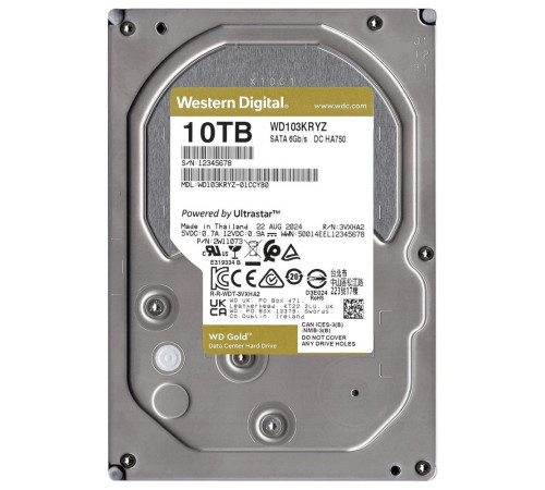 Жесткий диск 10TB Western Digital Gold WD103KRYZTB