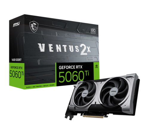 Видеокарта MSI RTX5060Ti VENTUS 2X OC PLUS 16GB, GDDR7/128-bit