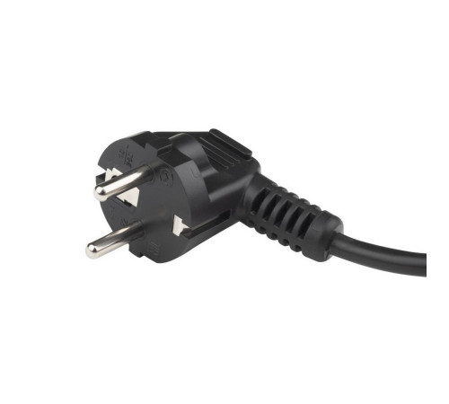 Кабель питания Hyperline, Schuko+C13, 3x0.75, 10A, угловая вилка, 1.8 м, черный