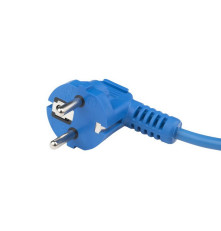 Кабель питания Hyperline PWC-IEC13-SHM-1.8-BL, (Schuko+C13), (3x0.75), 10A, угловая вилка, 1.8 м, синий