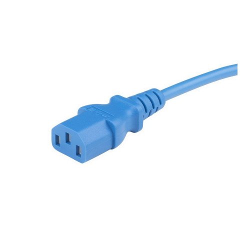 Кабель питания Hyperline PWC-IEC13-SHM-1.8-BL, (Schuko+C13), (3x0.75), 10A, угловая вилка, 1.8 м, синий