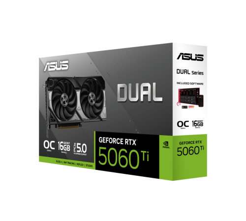 Видеокарта ASUS RTX5060Ti DUAL OC 16GB, GDDR7/128-bit