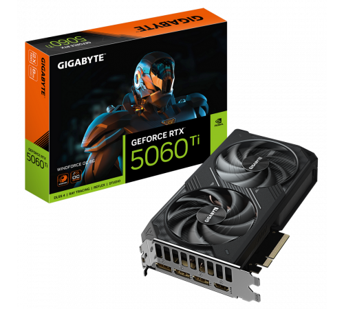 Видеокарта Gigabyte RTX5060Ti WINDFORCE OC 8GB GDDR7 128bit 3xDP HDMI 2FAN RTL
