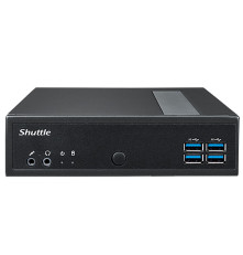 Платформа мини ПК Shuttle DL30N, Intel N100/fanless PC/DDR5 SODIMM max. 16GB/no SSD/no wifi/support 3x independent display/черный