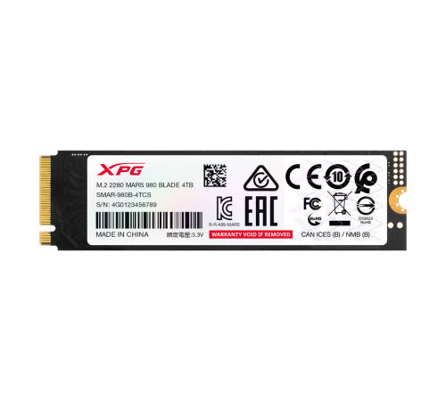 Твердотельный накопитель XPG MARS 980 BLADE, 4TB , M.2(22x80mm)