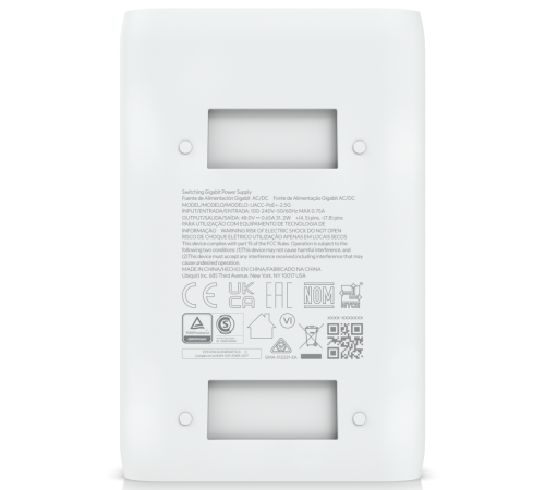 Блок питания Ubiquiti PoE-48-30W-2.5G, 802.3at, белый