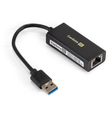 Кабель-адаптер ExeGate EXE-735U3-45, USB3.0-1xRJ45 UTP 1Gb, черный