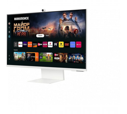 Монитор 32" SAMSUNG S32DM801UI Smart дисплей M8 M80D UHD White (VA, 3840x2160, HDMI+Type C, USB Hub, 4 ms, 178°/178°, 400 cd/m, 3000:1, 60Hz, Spk, Cam, Pivot)
