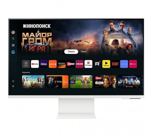 Монитор 32" SAMSUNG S32DM801UI Smart дисплей M8 M80D UHD White (VA, 3840x2160, HDMI+Type C, USB Hub, 4 ms, 178°/178°, 400 cd/m, 3000:1, 60Hz, Spk, Cam, Pivot)