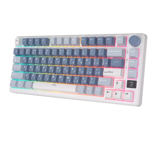 Клавиатура беспроводная игровая Royal Kludge RK-M75, голубой