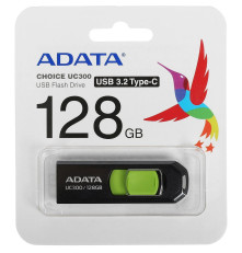 USB накопитель 128GB ADATA UC300 USB 3.2 Gen1, черный/зеленый