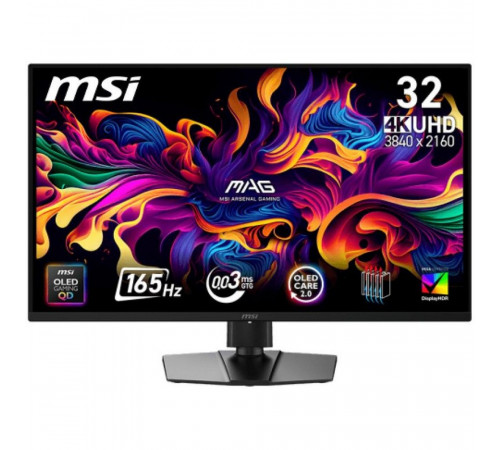 Монитор 31.5" MSI MAG 322UP QD-OLED E16  QD-OLED, 3840x2160, 165Hz, 0,03ms, 250сd/m, 1500000:1, HDR10 | 2xHDMI(2.1), DP(1.4a), Type-C(PD-15W) | HAS, Swivel, InPSU, Vesa 100, Black