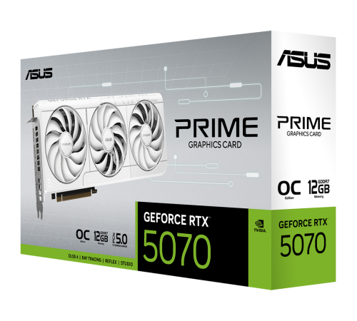 Видеокарта ASUS PRIME-RTX5070-O12G-WHITE 12GB, GDDR7/192-bit
