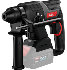 Перфоратор аккумуляторный Deli DE-DC20-2, без АКБ и ЗУ, 20V, SDS PLUS, 2Дж, 4750уд/мин, 1350об/мин
