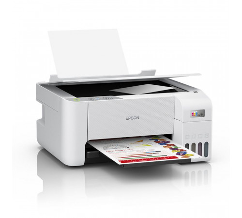 МФУ струйное Epson L3216, A4, цветная печать, 5 стр/мин, 5760x1440 dpi, USB/СНПЧ, белый корпус (C11CJ68518)