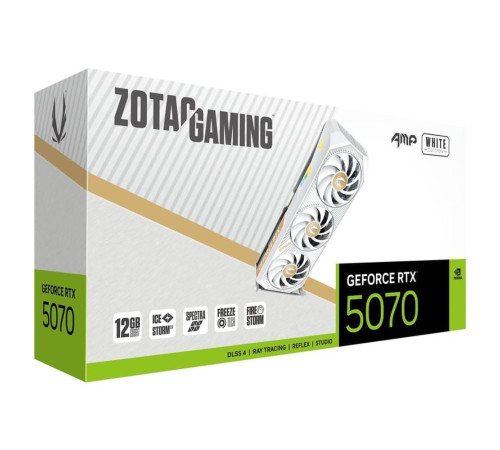 Видеокарта Zotac RTX5070 AMP WHITE ED 12GB, GDDR7/192-bit