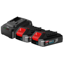 Набор аккумулятор и зарядное устройство Deli DE-CM20A2E (2АКБ 20V 2А*ч + ЗУ 2A, 20V)