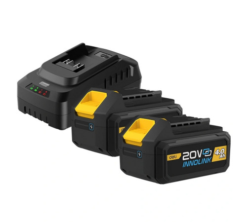 Набор аккумулятор и зарядное устройство Deli DL-CM20A4E (2АКБ 20V 4А*ч + ЗУ 2A, 20V)