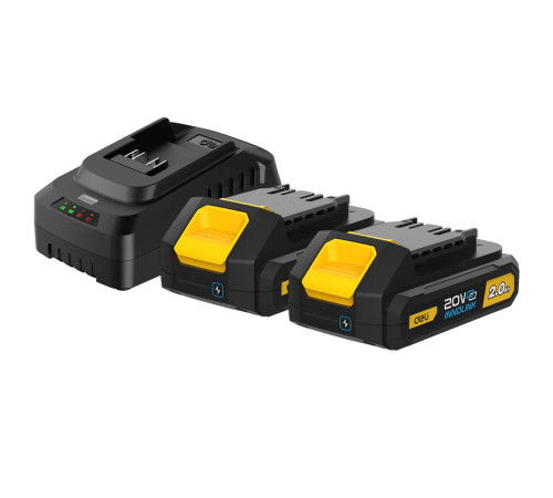 Набор аккумулятор и зарядное устройство Deli DL-CM20A2E (2АКБ 20V 2А*ч + ЗУ 2A, 20V)