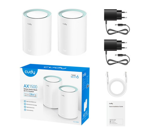 Wi-Fi MESH система CUDY M1500 (2-Pack), белый