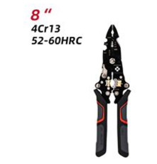 Инструмент многофункциональный складной для работы с проводами Deli DL383014, нержавеющая сталь, прорезиненные рукоятки