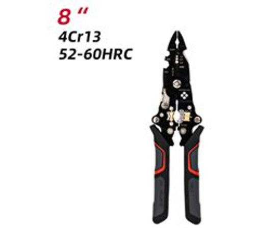 Инструмент многофункциональный складной для работы с проводами Deli DL383014, нержавеющая сталь, прорезиненные рукоятки