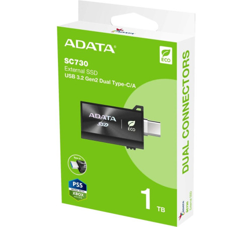 Внешний накопитель SSD 1TB ADATA SC730 SC730-1T-CACTI, черный