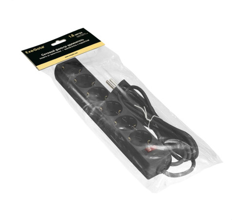 Сетевой фильтр ExeGate SP-6-1.8B, 6 розеок, 1.8м, черный