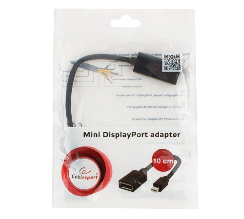 Переходник Cablexpert  miniDisplayPort - DisplayPort Cablexpert, 20M/20F, 0.16 м, черный