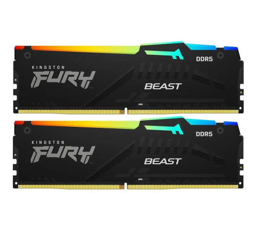 Модуль оперативной памяти Kingston 64GB Fury Beast RGB DDR5 6000Mhz CL36 kit 2x32Гб